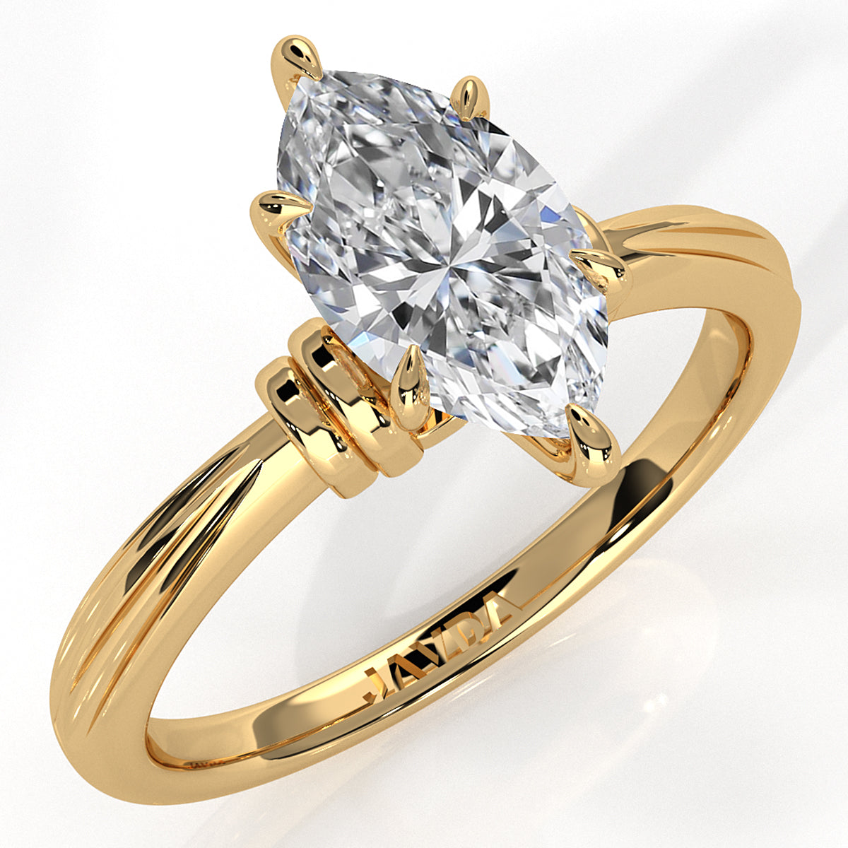 4.2g Ridged Solitaire Prong Set Lab Grown Diamond Engagement Ring IGI Certified 2.6mm 1.00 Ctw.